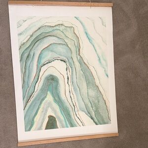 Abstract Green and White Wall Art